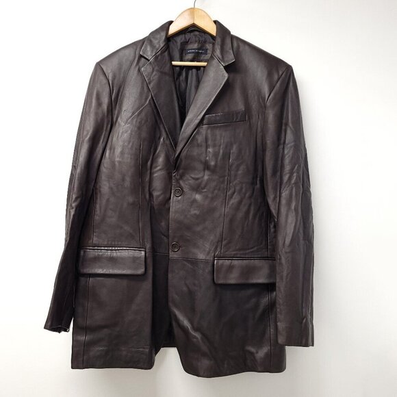 Banana Republic Mens Leather Jacket Size XL Chocolate